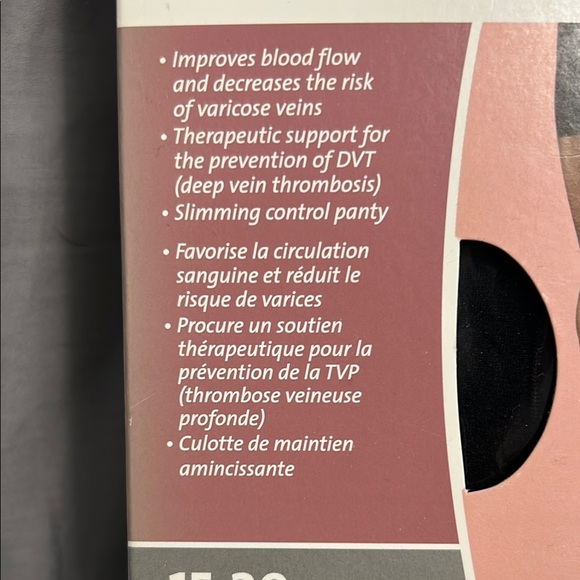 NEW sealed Life Sheer Control Pantyhose in Black size M / 15-20 mmHg light compr - Picture 2 of 4